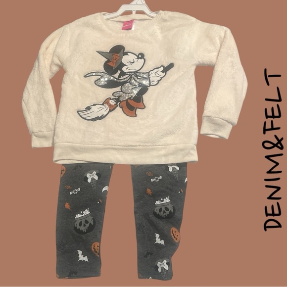 Girls Disney Minnie Mouse Halloween 2 Piece Set | Sweatshirt/Pants | NEW/NWOT!🖤 - Picture 1 of 6